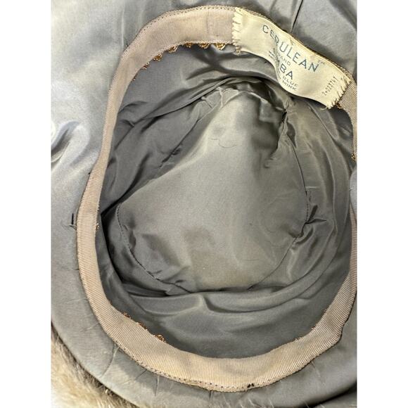 Vtg Cerulean Brand Emba Natural Blue Mutation Mink Gray Gold Silver Embroidery main image 10
